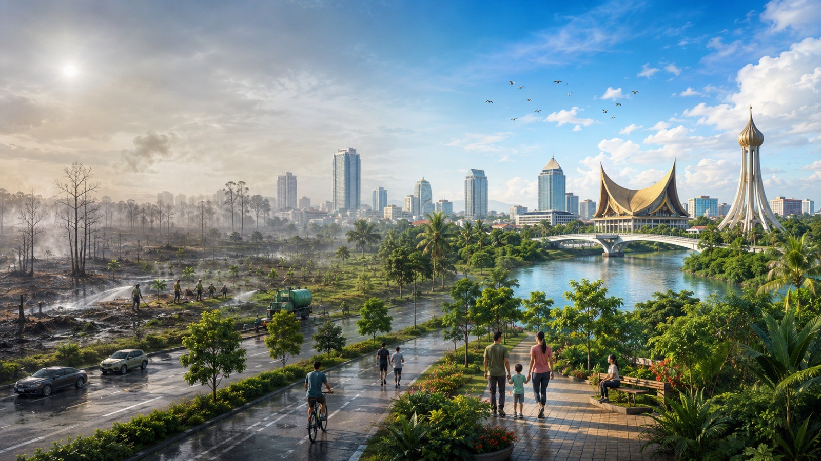 Arsip panorama Pekanbaru dari publikasi InfoPublik September 2026; bukan dokumentasi kualitas udara 7 Oktober.